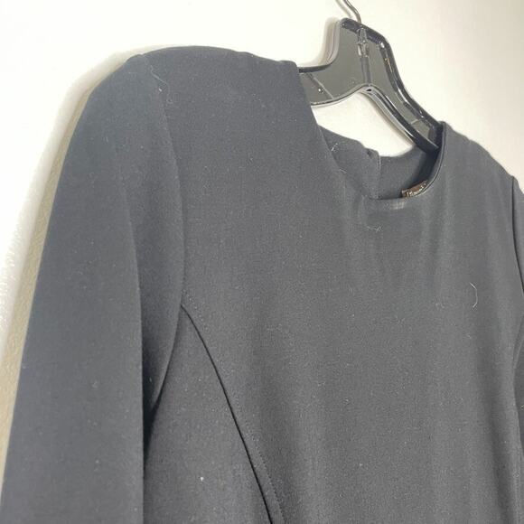 J McLaughlin Black Sheath Dress M Stretch Knit Minimalist Career Classic - Picture 2 of 7
